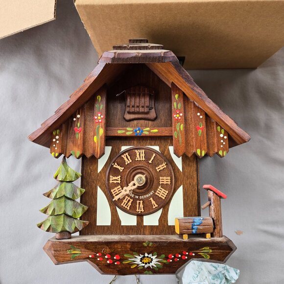 Black Forest House Hand Painted Wood Cuckoo Clock from August Schwer Schönwald